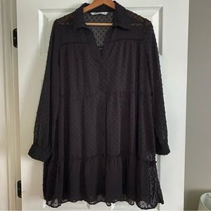 Zara Black Sheer Mini Dress